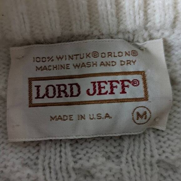 Vintage 70's Lord Jeff Cable Knit Turtleneck Sweater - M - Picture 4 of 6